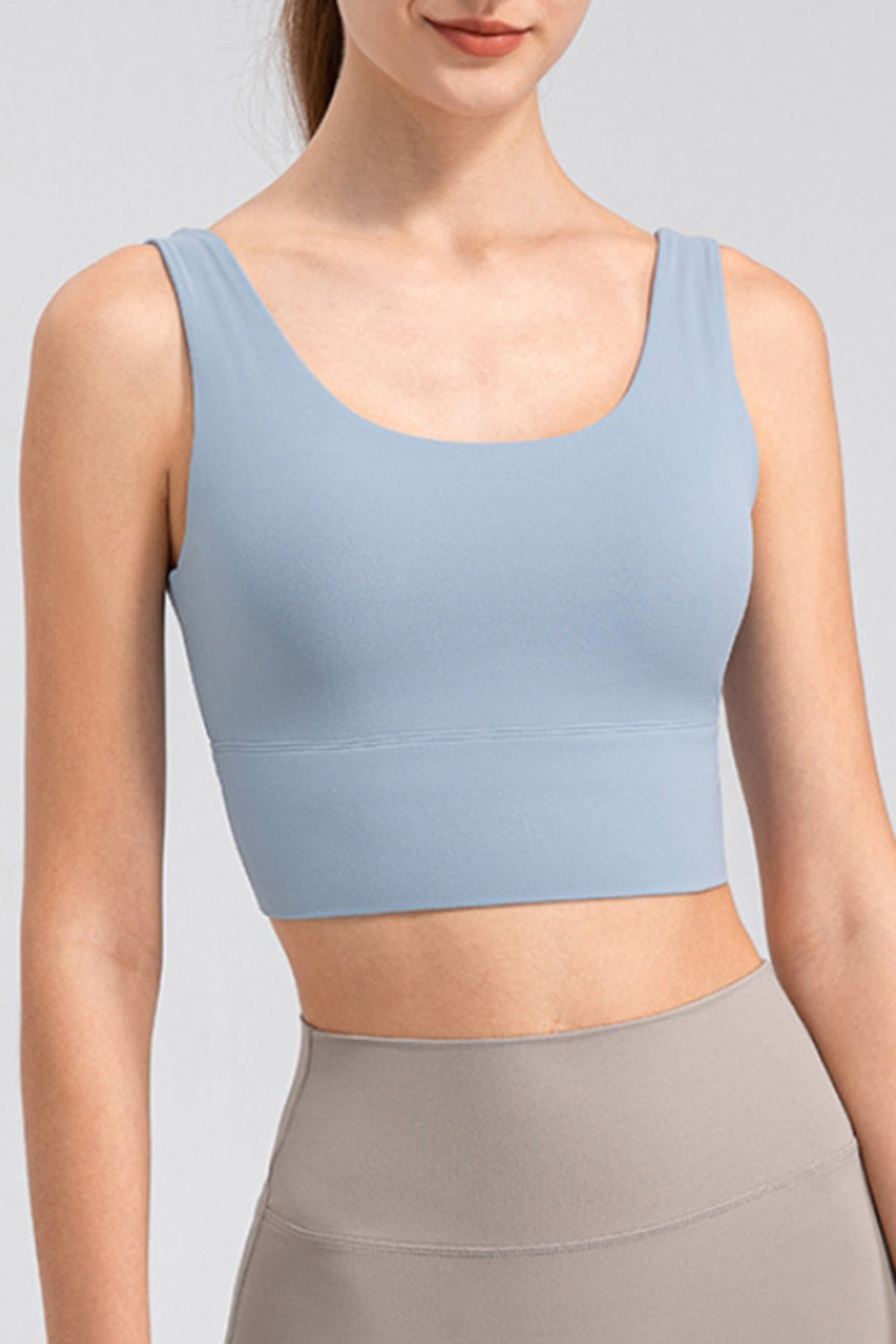 Scoop Neck Wide Strap Active Bra