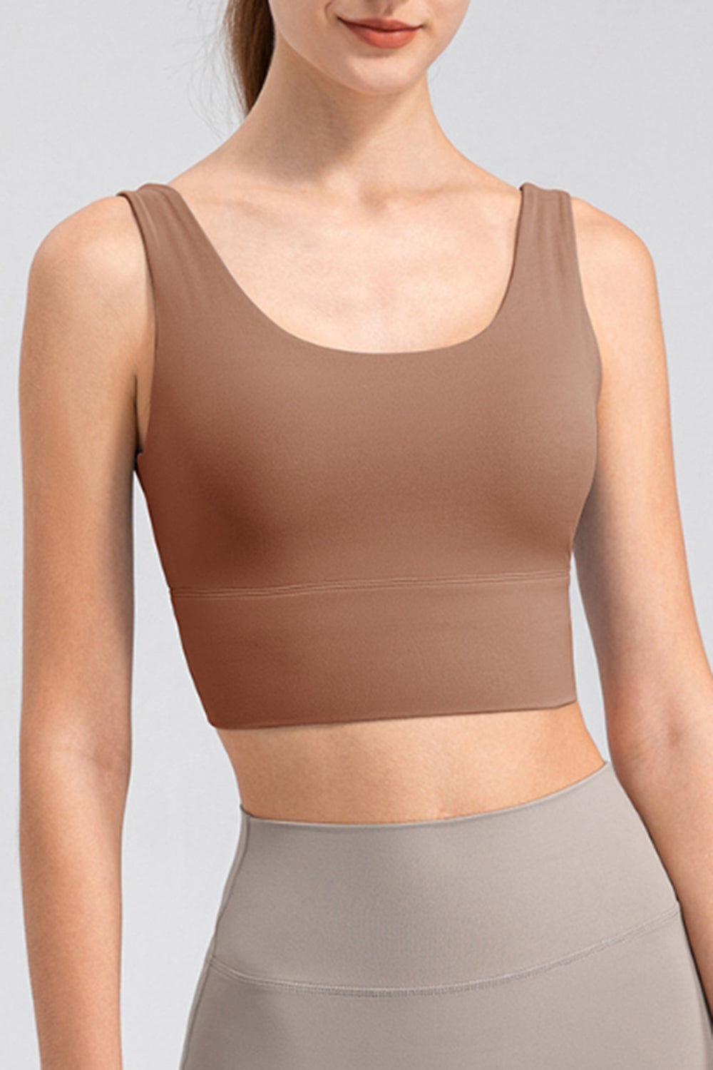 Scoop Neck Wide Strap Active Bra