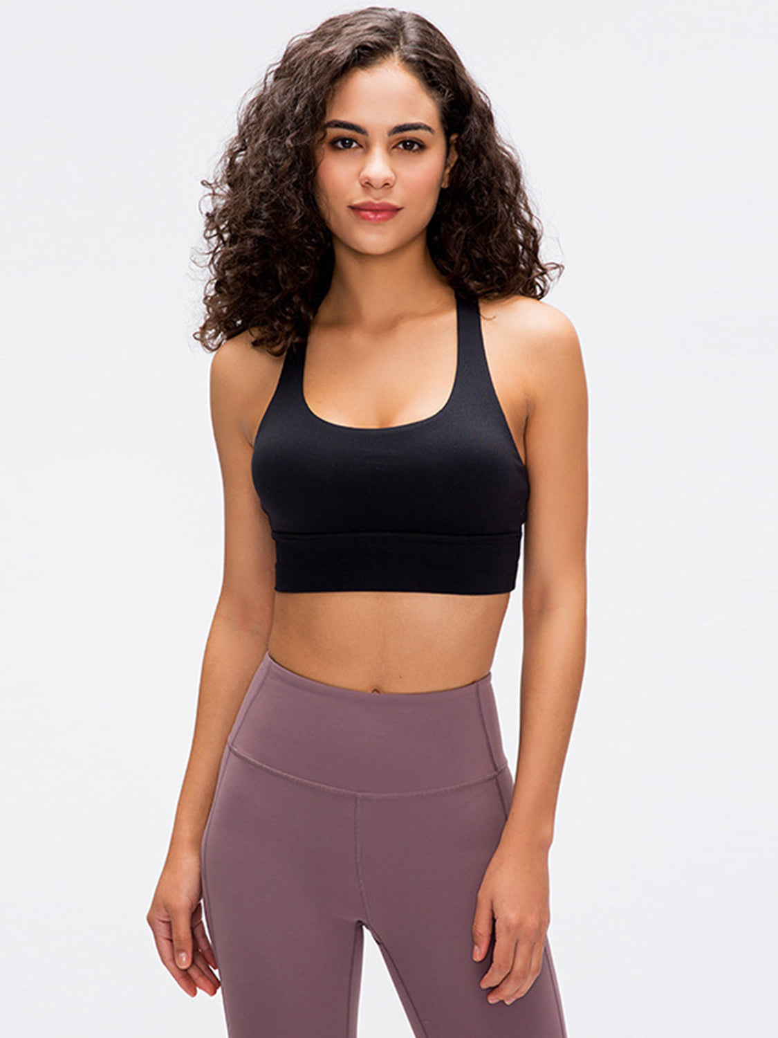 Crisscross Scoop Neck Active Bra