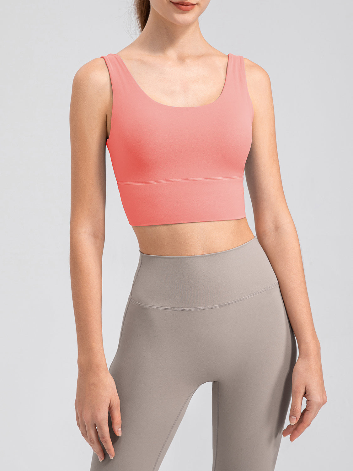 Scoop Neck Wide Strap Active Bra