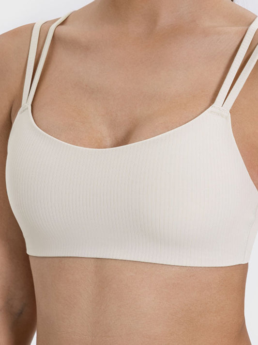 Scoop Neck Double Strap Active Sports Bra