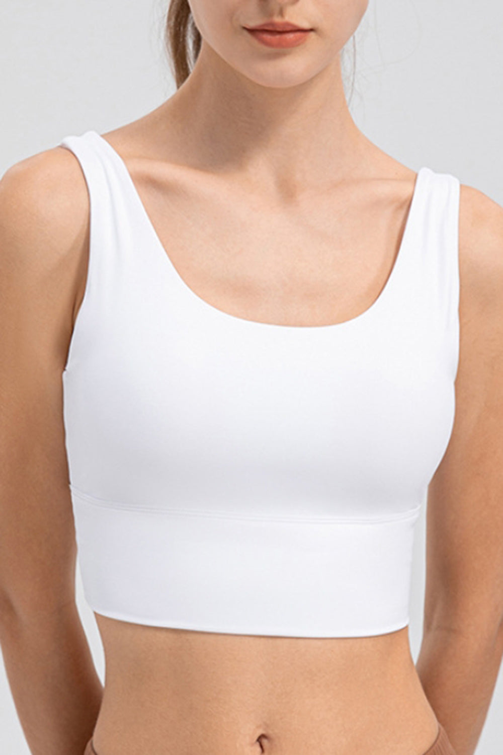 Scoop Neck Wide Strap Active Bra