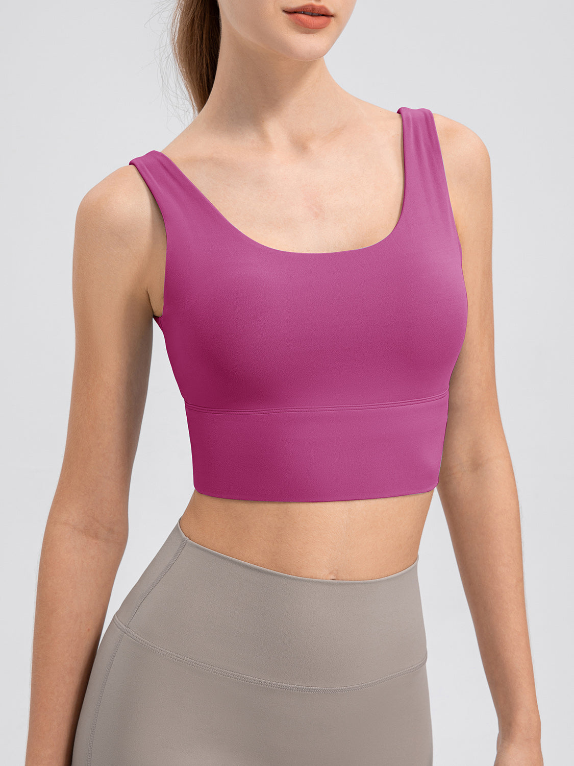 Scoop Neck Wide Strap Active Bra