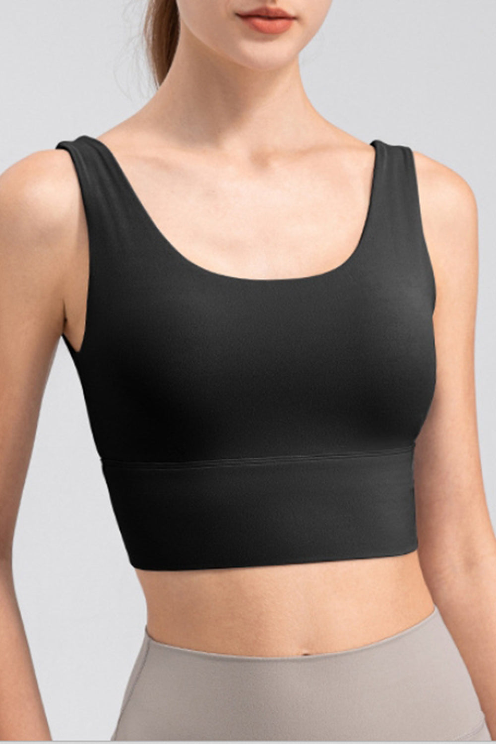 Scoop Neck Wide Strap Active Bra