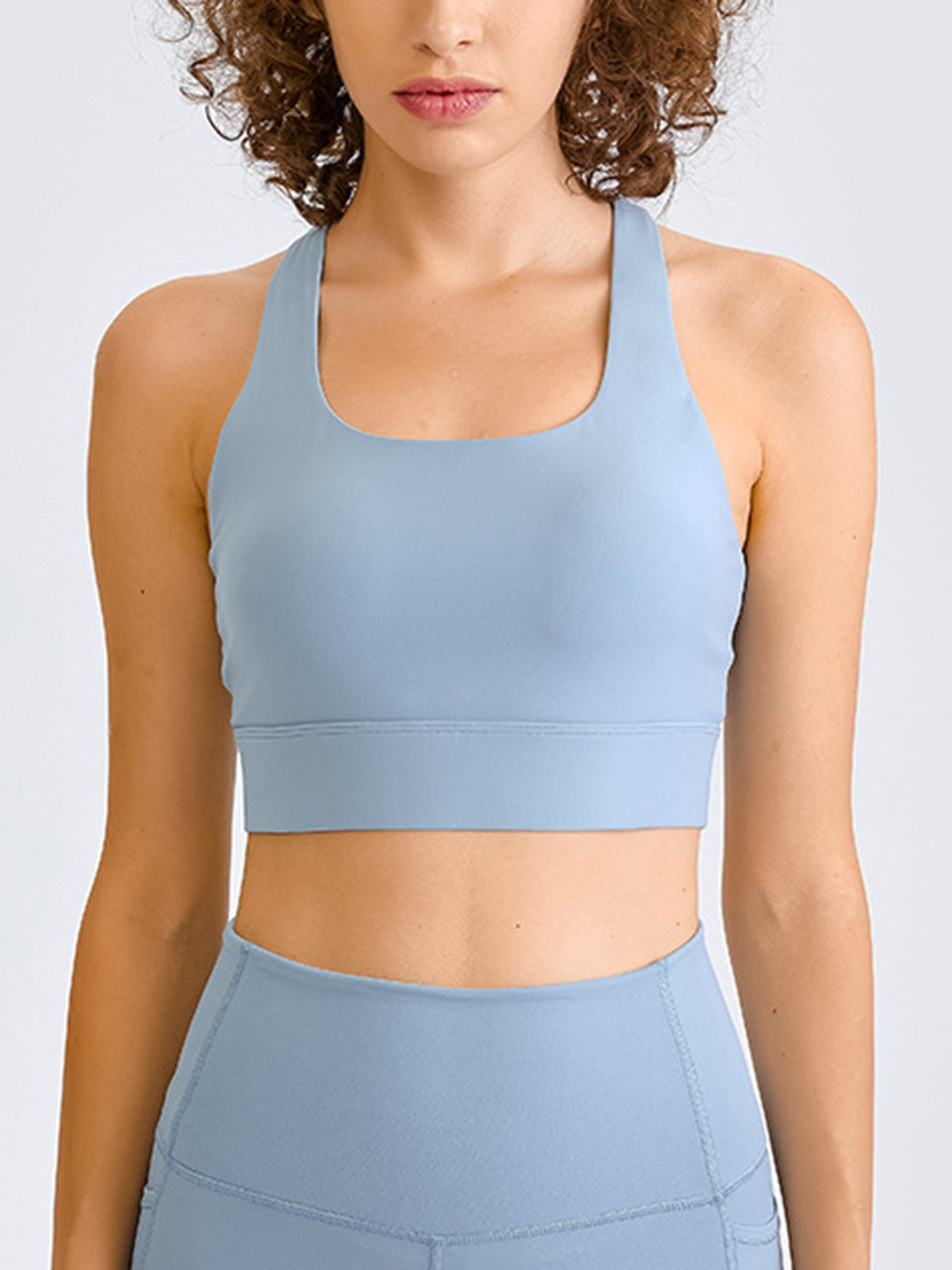 Double Take Square Neck Racerback Sports Bra