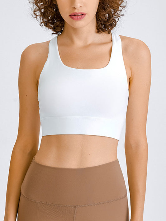 Double Take Square Neck Racerback Sports Bra