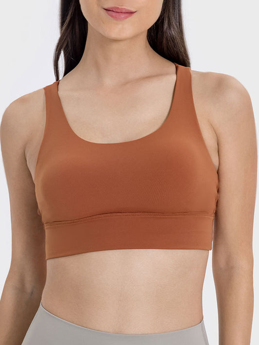 Crisscross Scoop Neck Active Bra