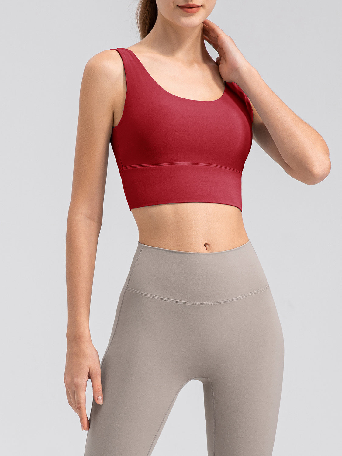 Scoop Neck Wide Strap Active Bra