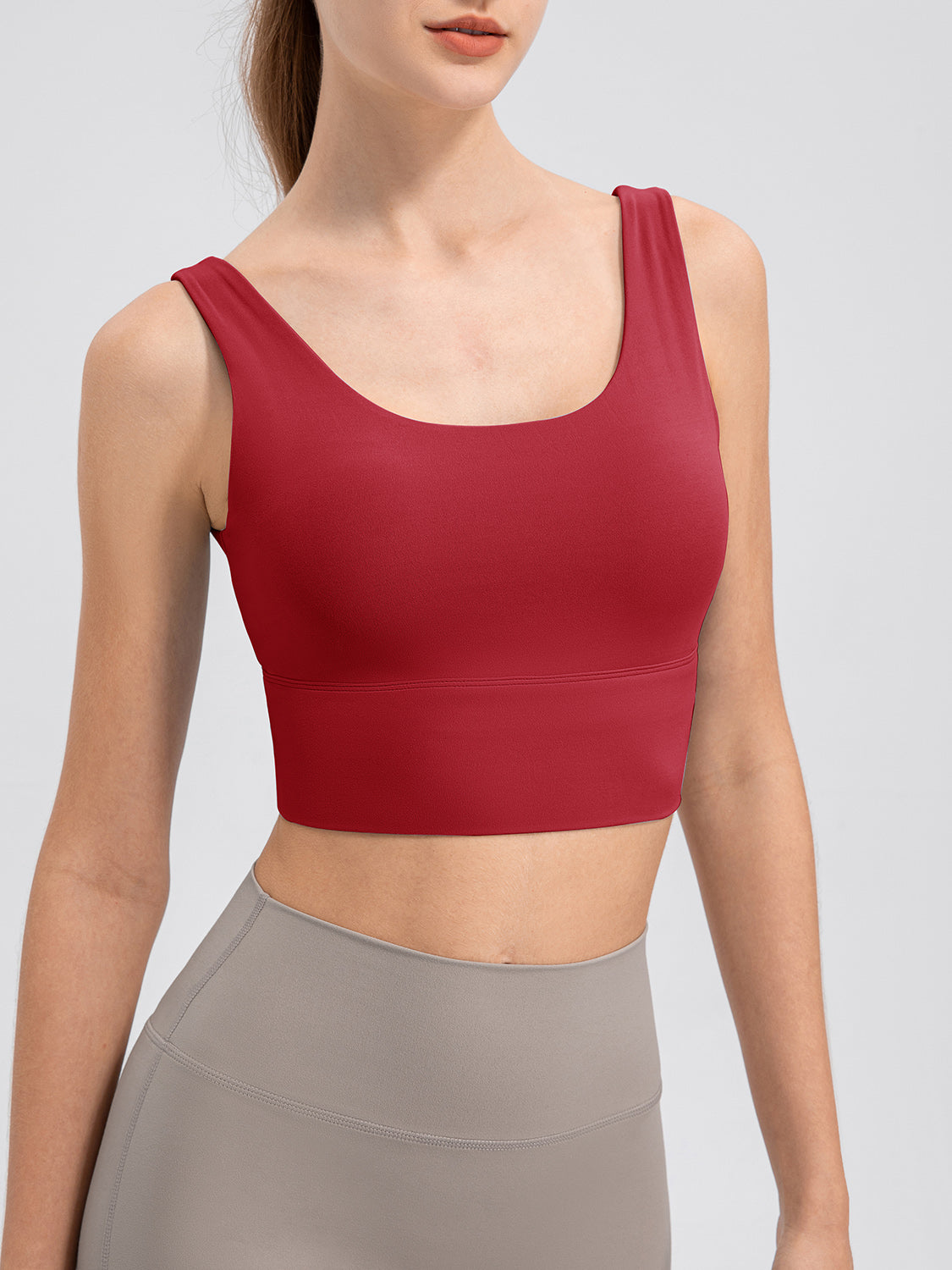 Scoop Neck Wide Strap Active Bra