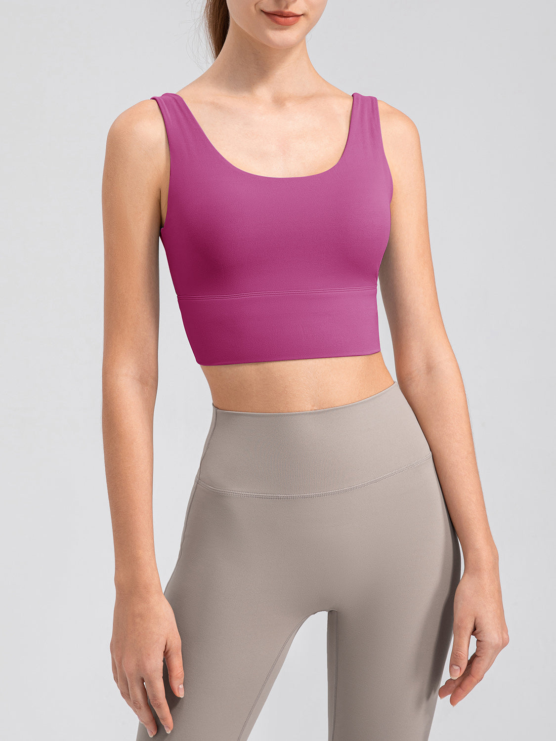 Scoop Neck Wide Strap Active Bra